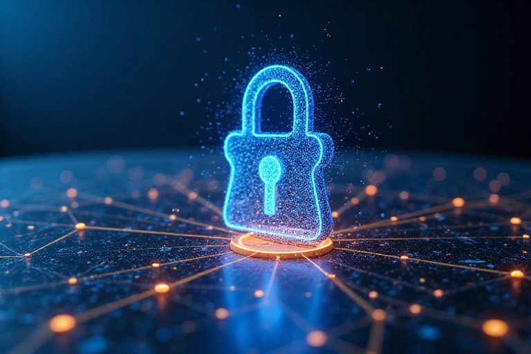 Simbolo di un lucchetto su uno schermo di computer, indicando sicurezza e conformità